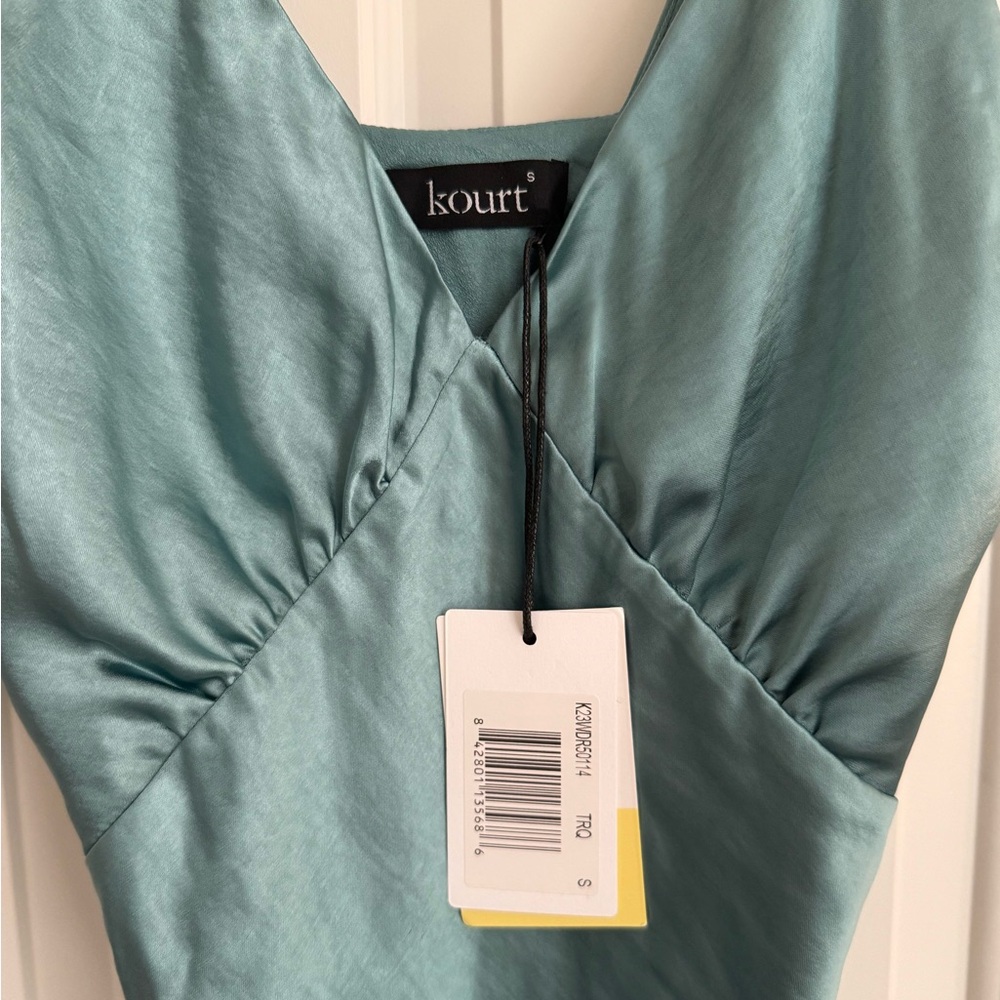 Few Moda kourt Jules Satin Mini Slip Dress - Size S‎ - Turquoise - NWT - Picture 10 of 10